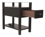 Diamenton Chairside End Table with USB Ports & Outlets
