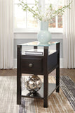 Diamenton Chairside End Table with USB Ports & Outlets