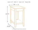 Diamenton Chairside End Table with USB Ports & Outlets