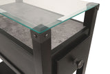 Diamenton Chairside End Table with USB Ports & Outlets