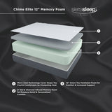12 Inch Chime Elite Memory Foam Mattress in a box