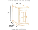 Laflorn Chairside End Table with USB Ports & Outlets