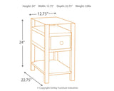 Diamenton Chairside End Table with USB Ports & Outlets