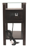 Diamenton Chairside End Table with USB Ports & Outlets