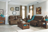 Austere Reclining Loveseat with Console