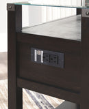 Diamenton Chairside End Table with USB Ports & Outlets