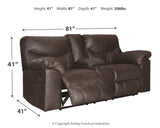 Boxberg Reclining Loveseat with Console
