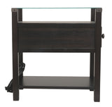 Diamenton Chairside End Table with USB Ports & Outlets